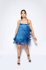 Load image into Gallery viewer, Blue Fringed Dress
