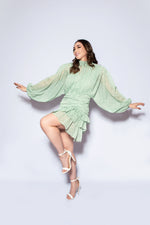 Load image into Gallery viewer, Long Sleeve Green Dress
