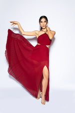 Load image into Gallery viewer, Pleated Red Dress
