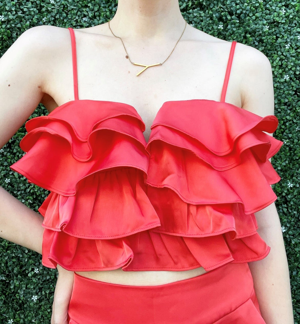 Coral Ruffle Set