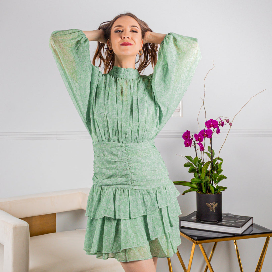 Long Sleeve Green Dress